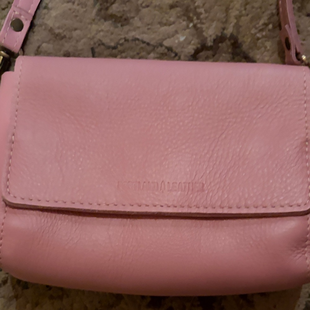 Pink Leather Crossbody Bag